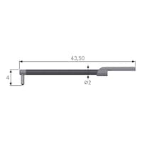 TESA TECHNOLOGY Groove skidless tracer 1-Y for groove depths under 4 mm, stylus tip 2 µm, 90 degrees