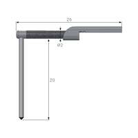 TESA TECHNOLOGY Groove skidless tracer 3-Y for groove depths under 20 mm, stylus tip 2 µm, 90 degrees