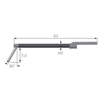 TESA TECHNOLOGY Skidless tracer 5-Y for blind bores, stylus length 7.5 mm, stylus tip 2 µm, 90 degrees
