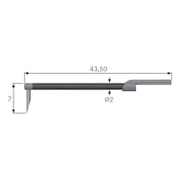 TESA TECHNOLOGY Profile probe 4-S for profile measurements under 3 mm, stylus length 7 mm, length 43.5 mm |PROMOTION