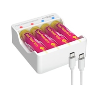 ANSMANN Pure Power set with 4× Mignon AA rechargeable batteries and charging module