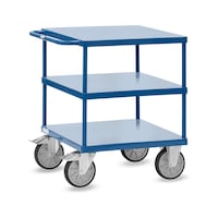 FETRA Table trolley with three square sheet steel platforms