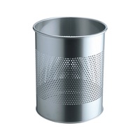 DURABLE Perforated metal wastepaper bin, 15 l, silver