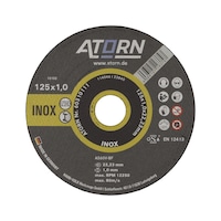 ATORN Cutting disc for stainless steel 125x1x22 mm INOX disc |PROMOTION