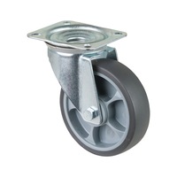 BS ROLLEN Swivel castor, 125 mm diameter, rubber, load capacity 120 kg