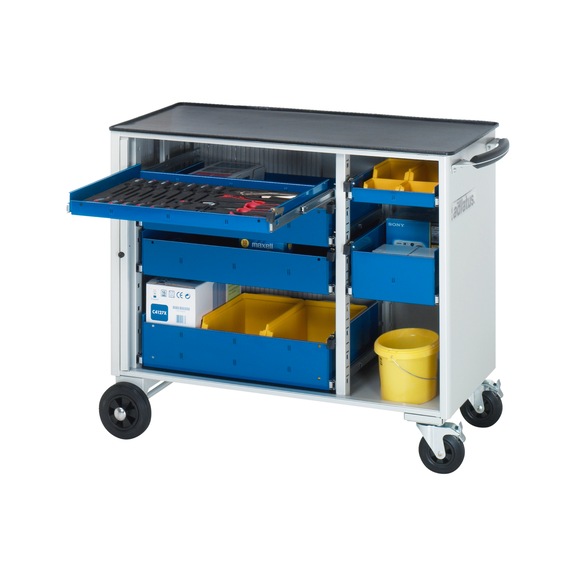 RAU tool trolley 10460 1025x520x890 mm 6 drawers full-extension runner metal top - Workshop trolley