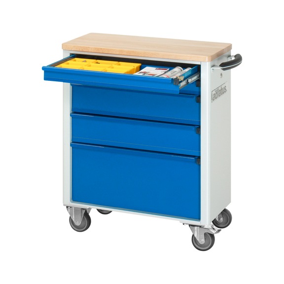 RAU Werkzeugwagen 7100 725x400x860 mm 5 Schubladen Vollauszug Buche-Top - Werkstattwagen