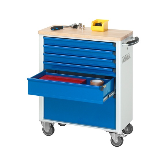 RAU tool trolley 7110 725x400x860 mm 6 drawers full-extension runner beech top - Workshop trolley