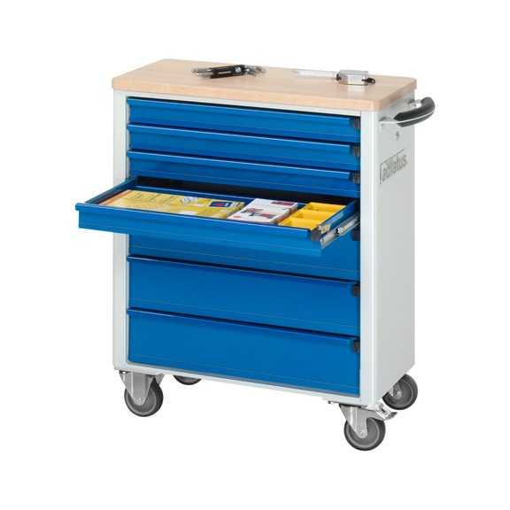 RAU tool trolley 7120 725x400x860 mm 7 drawers full-extension runner beech top - Workshop trolley