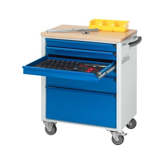 RAU Werkzeugwagen 7355 700x500x860 mm 6 Schubladen Vollauszug Buche-Top - Werkstattwagen