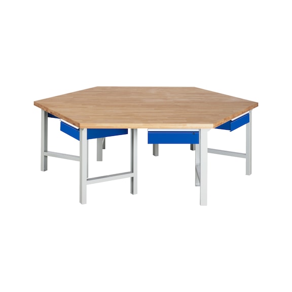 RAU Group workbench 2700x2340x790-1140 mm 6x1 partial extension drawer Series 401 - Workbench series 4000