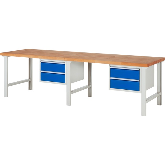 RAU Workbench 3000x900x840mm 4xDrawer Part Pull-out Series 7125A1 - Workbench series 7000