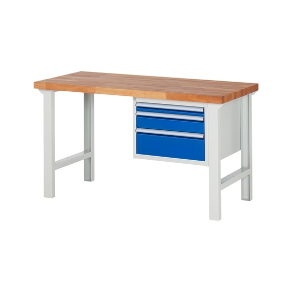 RAU Workbench 1500x700x840mm 3xDrawer Partial Extension Series 7126A1 - Workbench series 7000