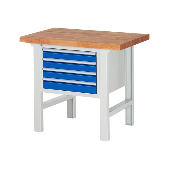 RAU Workbench 1000x700x840mm 4xDrawer Partial Extension Series 7133A1 - Workbench series 7000