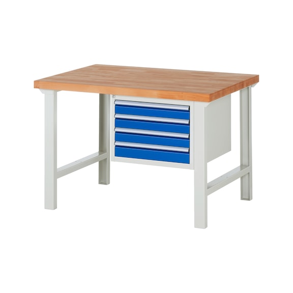 RAU Workbench 1250x900x840mm 4xDrawer Partial Extension Series 7133A1 - Workbench series 7000