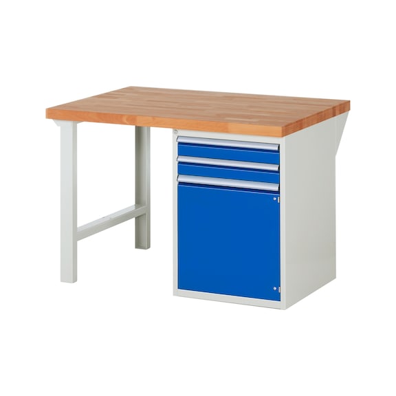 RAU Workbench 1250x900x840mm 2xpartial drawer extension 1xdoor Series 7503A1 - Workbench series 7000