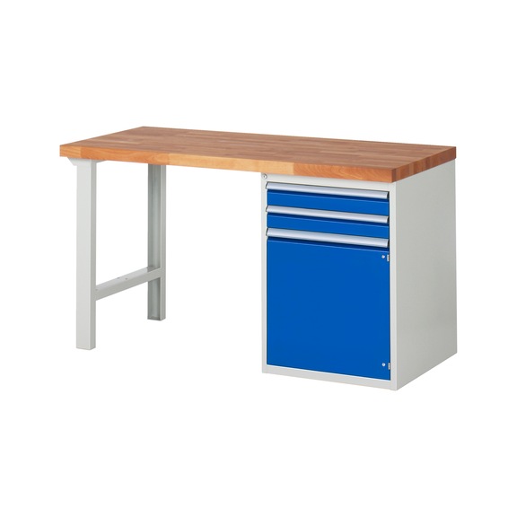 RAU Workbench 1500x700x840mm 2xpartial drawer extension 1xdoor Series 7503A1 - Workbench series 7000