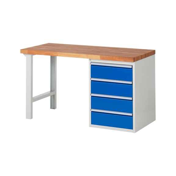 RAU Workbench 1500x900x840mm 4xDrawer Part Pull-out Series 7509A1 - Workbench series 7000