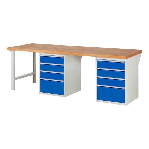 RAU Workbench 2500x900x840mm 8xpartial drawer runner Series 7510A8 - Workbench series 7000