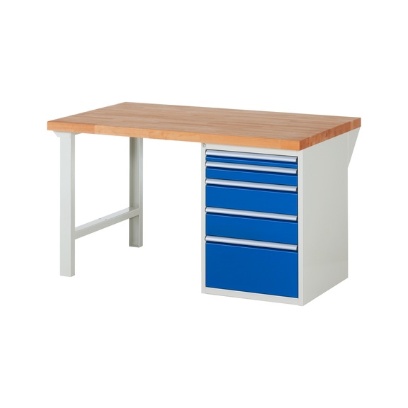 RAU Workbench 1500x900x840mm 5xpartial drawer runner Series 7511A1 - Workbench series 7000