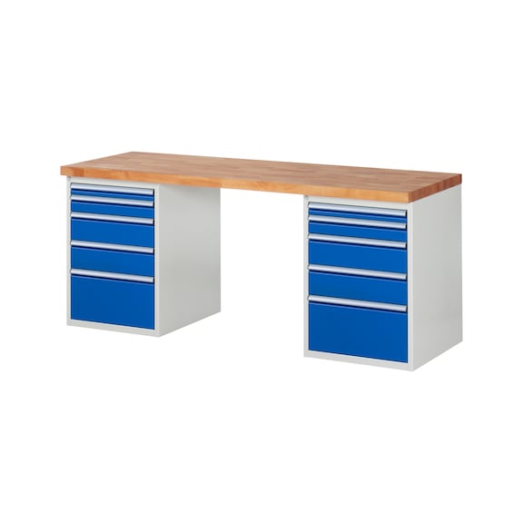 RAU Workbench 2000x700x840mm 10xpartial drawer runner Series 7511A3 - Workbench series 7000