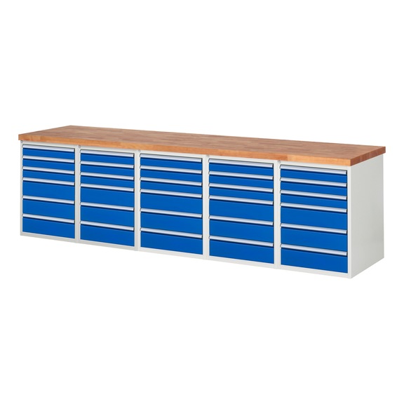 RAU Workbench 3000x700x840mm 30xpartial drawer runner Series 7515A6 - Workbench series 7000