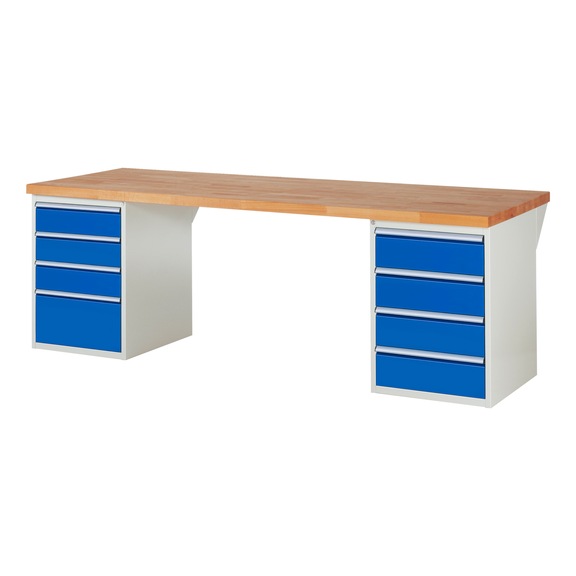 RAU Workbench 2500x900x840mm 8xpartial drawer runner Series 7820A3 - Workbench series 7000