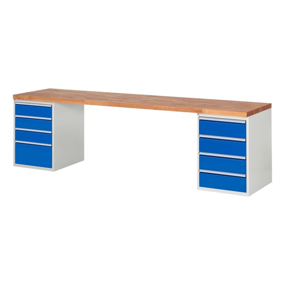 RAU Workbench 3000x700x840mm 8xpartial drawer runner Series 7820A3 - Workbench series 7000