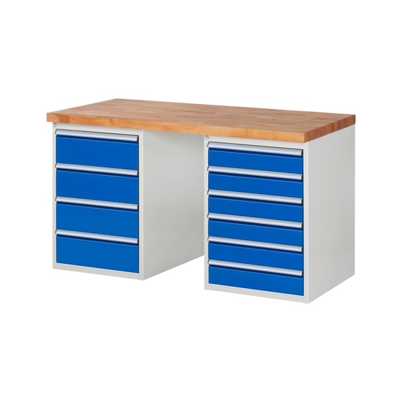 RAU Workbench 1500x700x840mm 10xpartial drawer runner Series 7821A3 - Workbench series 7000