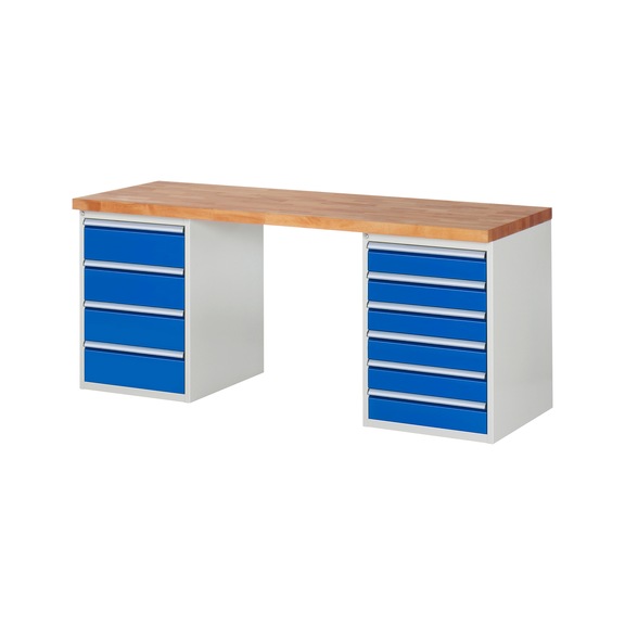 RAU Workbench 2000x700x840mm 10xpartial drawer runner Series 7821A3 - Workbench series 7000