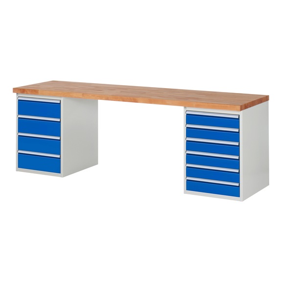 RAU Workbench 2500x700x840mm 10xpartial drawer runner Series 7821A3 - Workbench series 7000