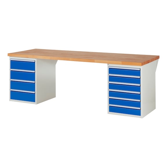 RAU Workbench 2500x900x840mm 10xpartial drawer runner Series 7821A3 - Workbench series 7000