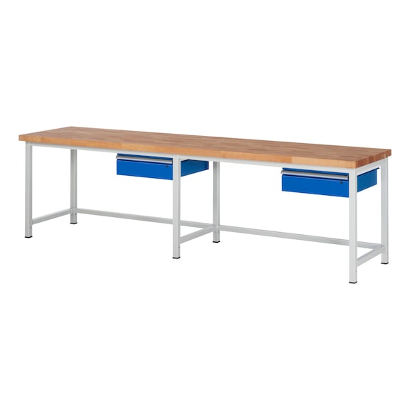 RAU Workbench 3000x700x840mm 2xDrawer Part Pull-out Series 8001A1 - Workbench series 8000