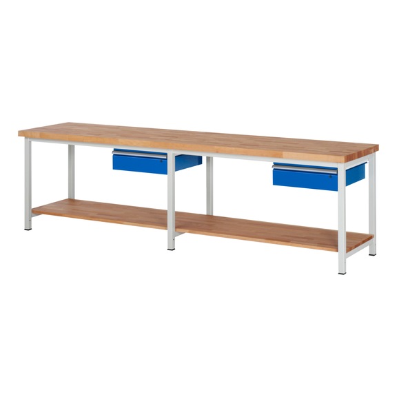 RAU Workbench 3000x700x840mm 2xDrawer Part Pull-out Series 8001A7 - Workbench series 8000