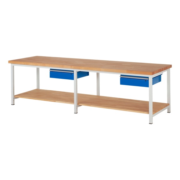 RAU Workbench 3000x900x840mm 2xDrawer Part Pull-out Series 8001A7 - Workbench series 8000