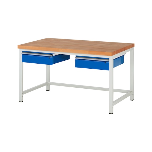 RAU Workbench 1500x900x840mm 2xDrawer Part Pull-out Series 8002A1 - Workbench series 8000