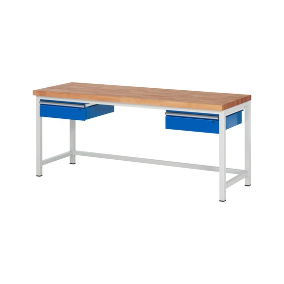 RAU Workbench 2000x700x840mm 2xDrawer Partial Extension Series 8002A1 - Workbench series 8000