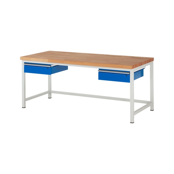 RAU Workbench 2000x900x840mm 2xDrawer Partial Extension Series 8002A1 - Workbench series 8000
