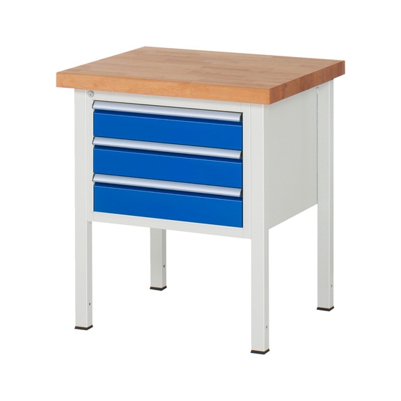 RAU Workbench 750x700x840mm 3xDrawer Partial Extension Series 8127A2 - Workbench series 8000