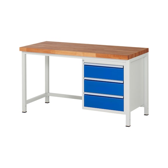 RAU Workbench 1500x700x840mm 3xDrawer Partial Extension Series 8157A1 - Workbench series 8000