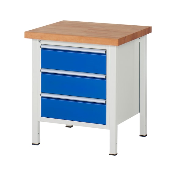 RAU Workbench 750x700x840mm 3xDrawer Partial Extension Series 8157A2 - Workbench series 8000