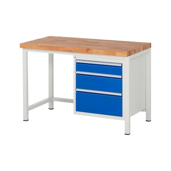 RAU Workbench 1250x700x840mm 3xDrawer Partial Extension Series 8159A1 - Workbench series 8000