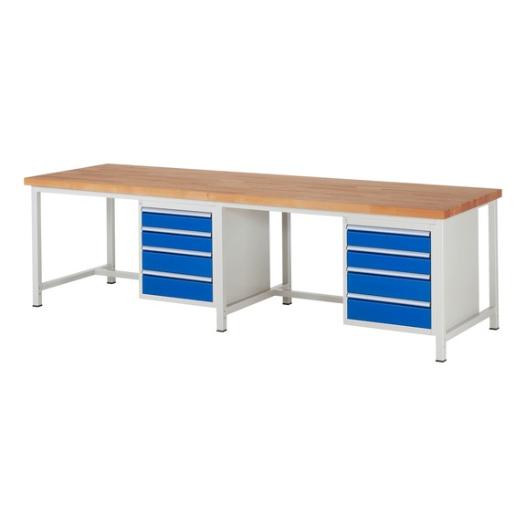RAU Workbench 3000x900x840mm 8xpartial drawer runner Series 8162A1 - Workbench series 8000