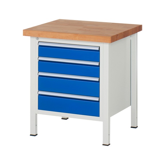 RAU Workbench 750x700x840mm 4xDrawer Partial Extension Series 8162A2 - Workbench series 8000