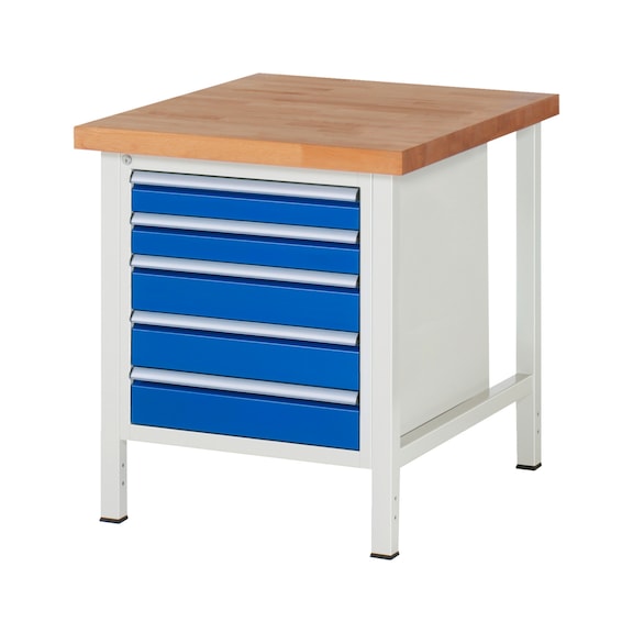 RAU Workbench 750x900x840mm 5xpartial drawer runner Series 8171A2 - Workbench series 8000