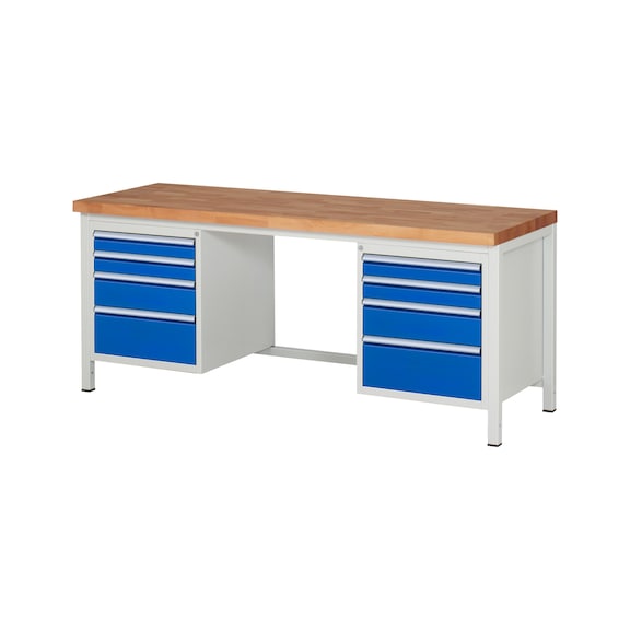 RAU Workbench 2000x700x840mm 8xpartial drawer runner Series 8182A1 - Workbench series 8000