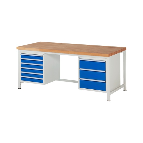 RAU Workbench 2000x900x840mm 9xpartial drawer runner Series 8183A1 - Workbench series 8000
