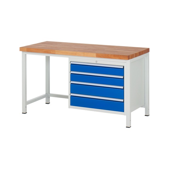 RAU Workbench 1500x700x840mm 4xDrawer Partial Extension Series 8262A1 - Workbench series 8000