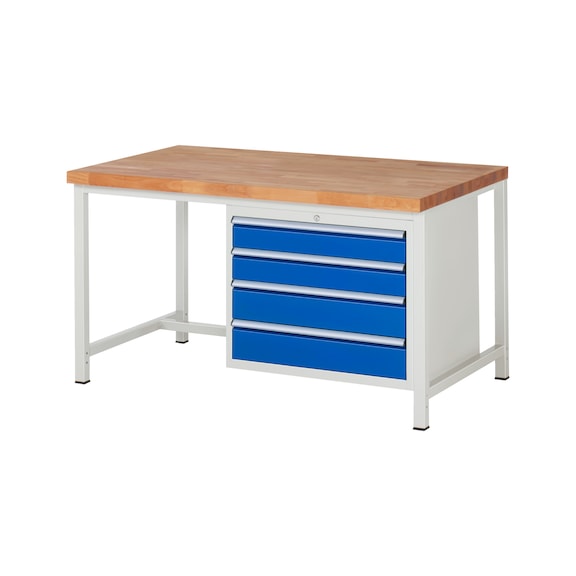 RAU Workbench 1500x900x840mm 4xDrawer Part Pull-out Series 8262A1 - Workbench series 8000