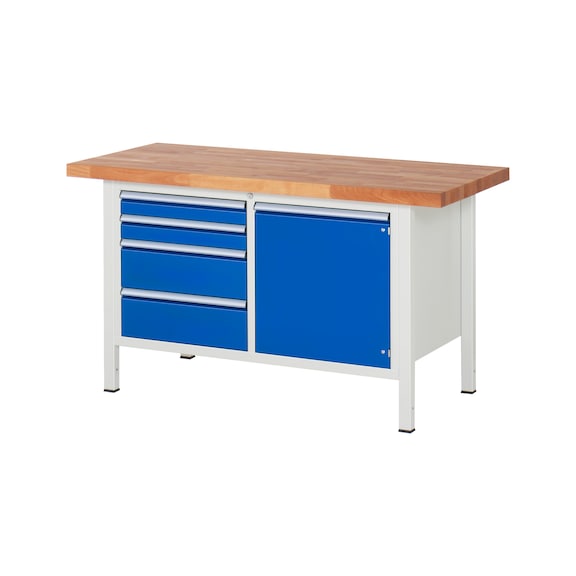 RAU Workbench 1500x700x840mm 4xpartial drawer extension 1xdoor Series 8470A2 - Workbench series 8000